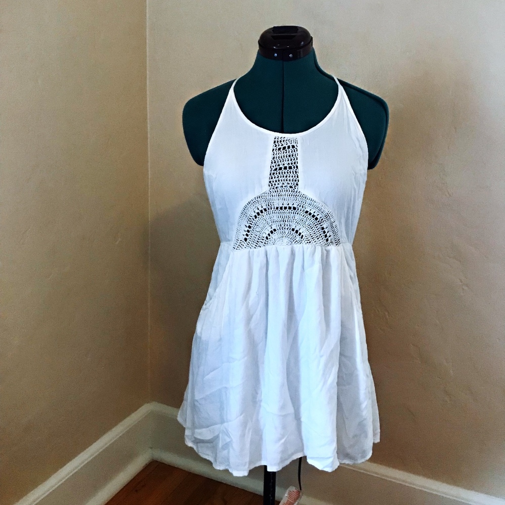 White Extra Small Roxy mini Sundress - Picture 2 of 3